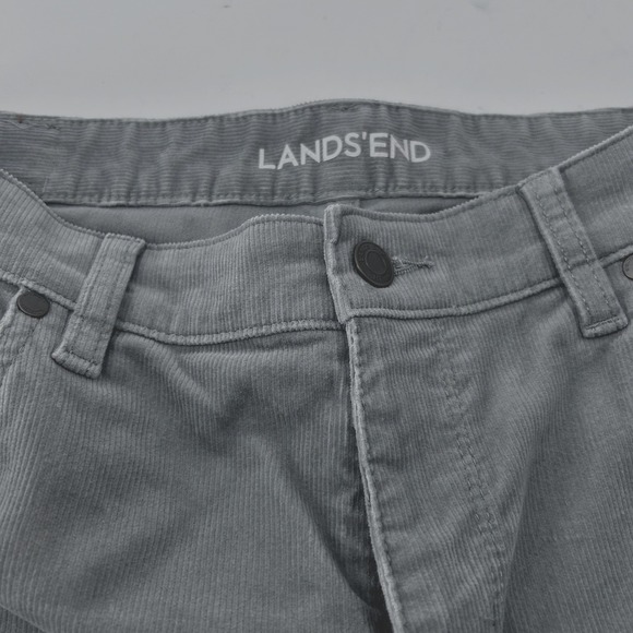 Lands' End Pants - Lands'End Woman's Corduroy Pants Gray Straight Cut Mid Rise Pants Size 12